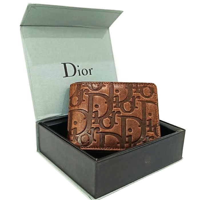 Christian Dior Oblique Brown Leather Bifold Wallet