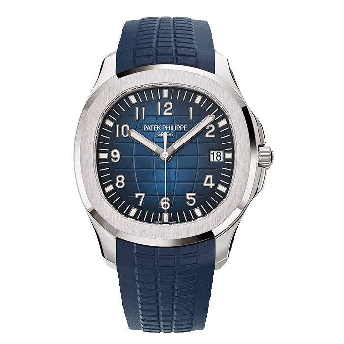 Patek Philippe Aquanaut Full Set 42.2mm White Gold Blue Dial Men Watch