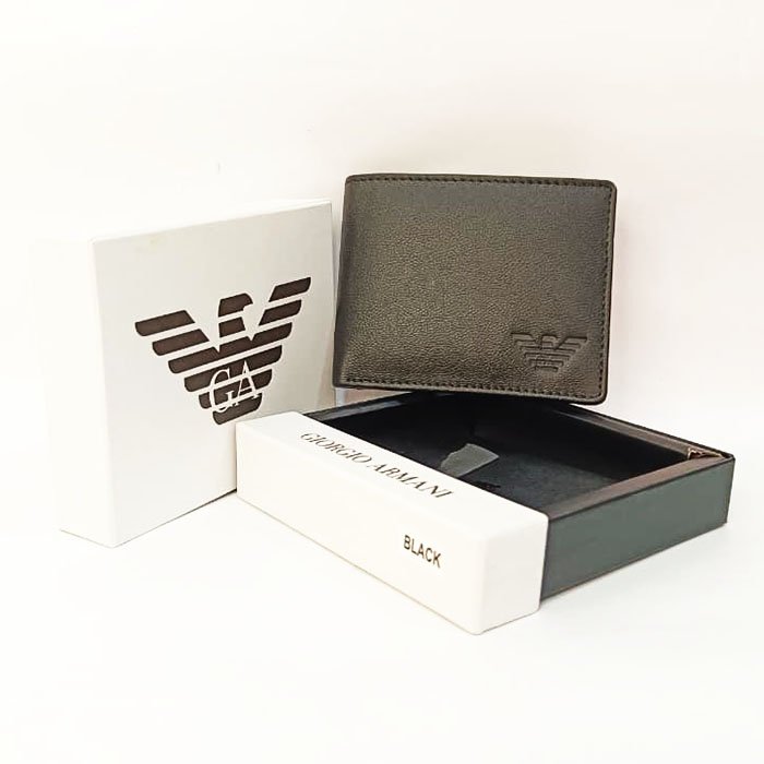 Emporio Armani Men Black Leather Wallet
